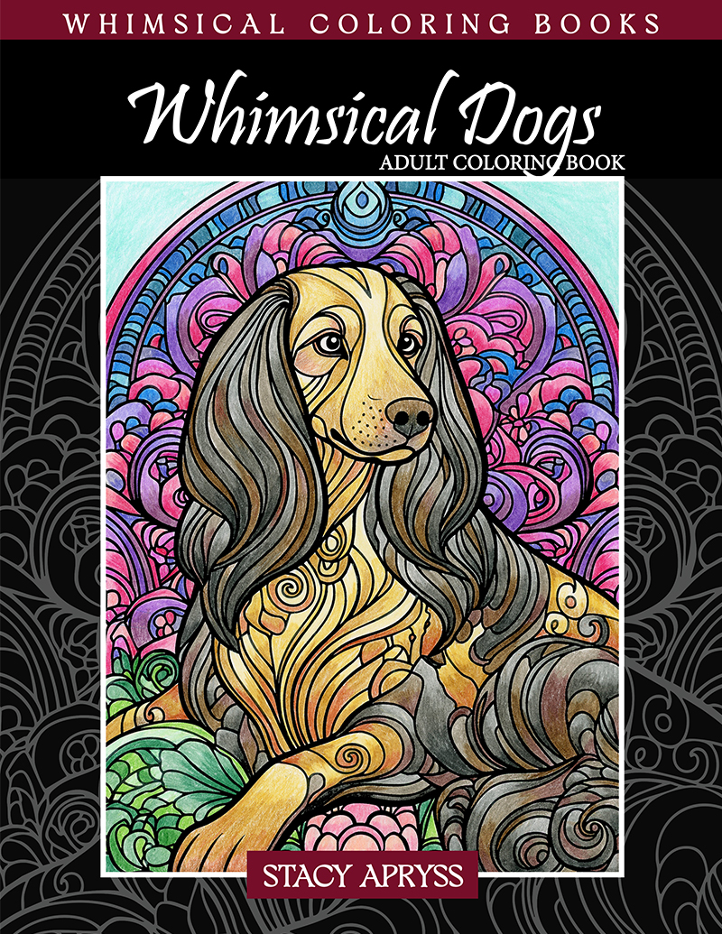 Whimsical Dogs Adult Coloring Book