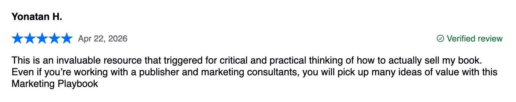 Verified review from Yonatan H.